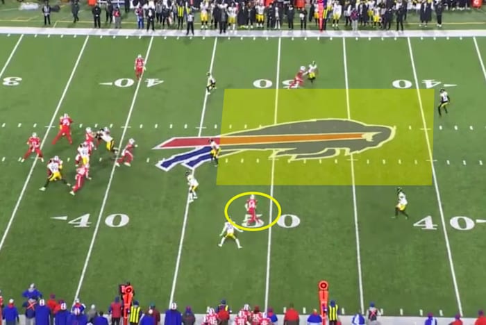 Diagram of Bills' pass play against Steelers